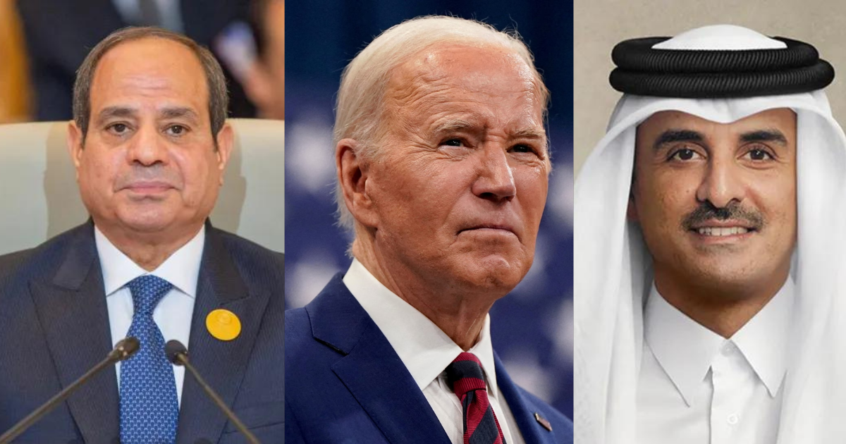 أمير قطر و الرئيس السيسي و الرئيس بايدن